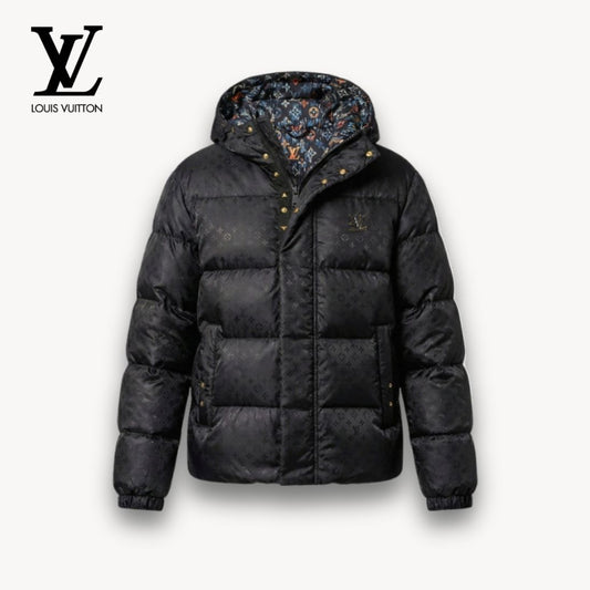 Gloss Blackout Monogram Puffer Jacket - Black